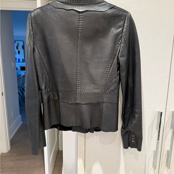 Black lamb leather blazer - Picture 2 of 2